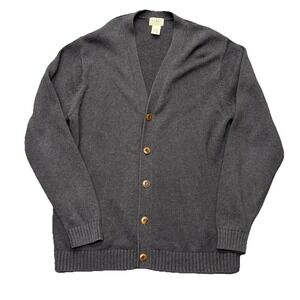 LL Bean Cardigan Mens Large Tall 100% Cotton Grandpa Academia Preppy Classic